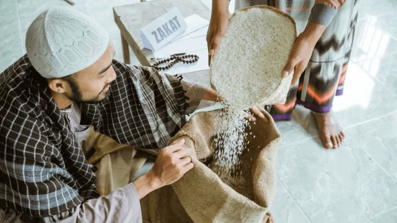 rice-donation-zakat-during-eid-600nw-2145349605